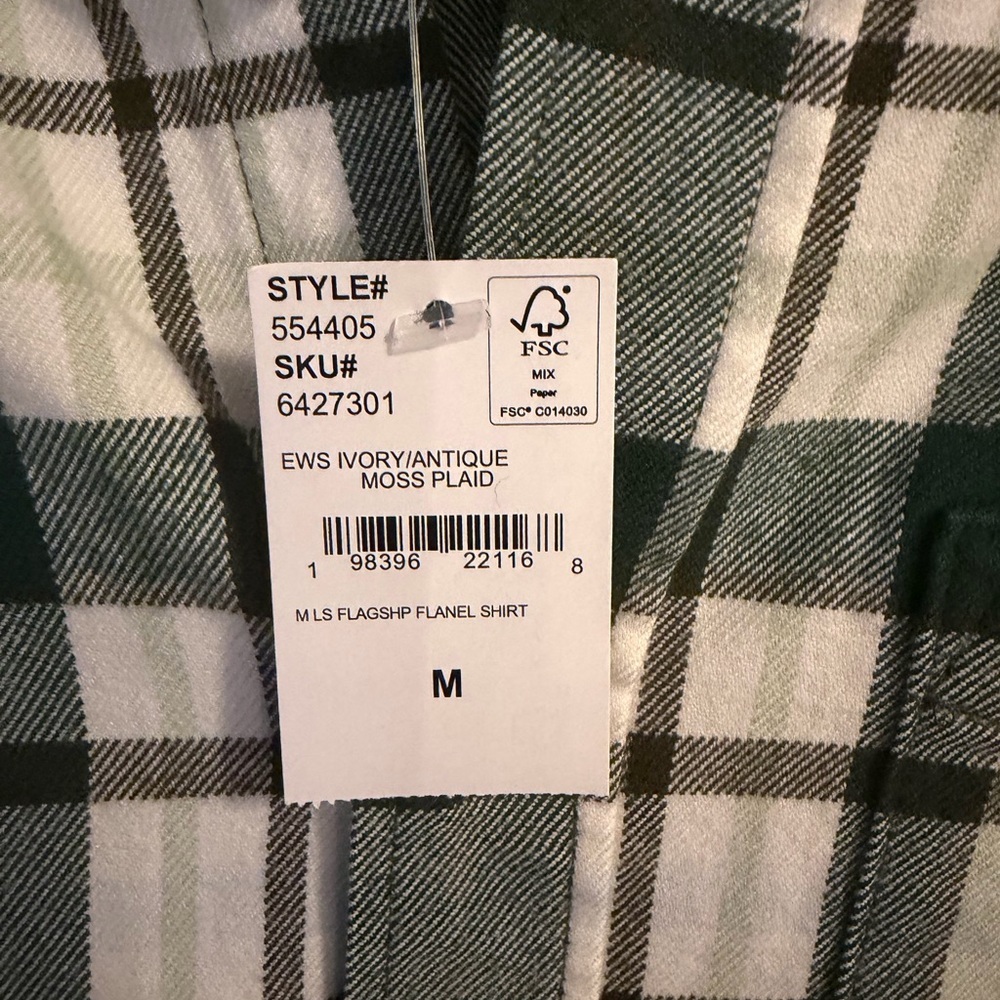 Lands' End Blue and Green Antique Moss Plaid Casual Shirt - Picture 4 of 5